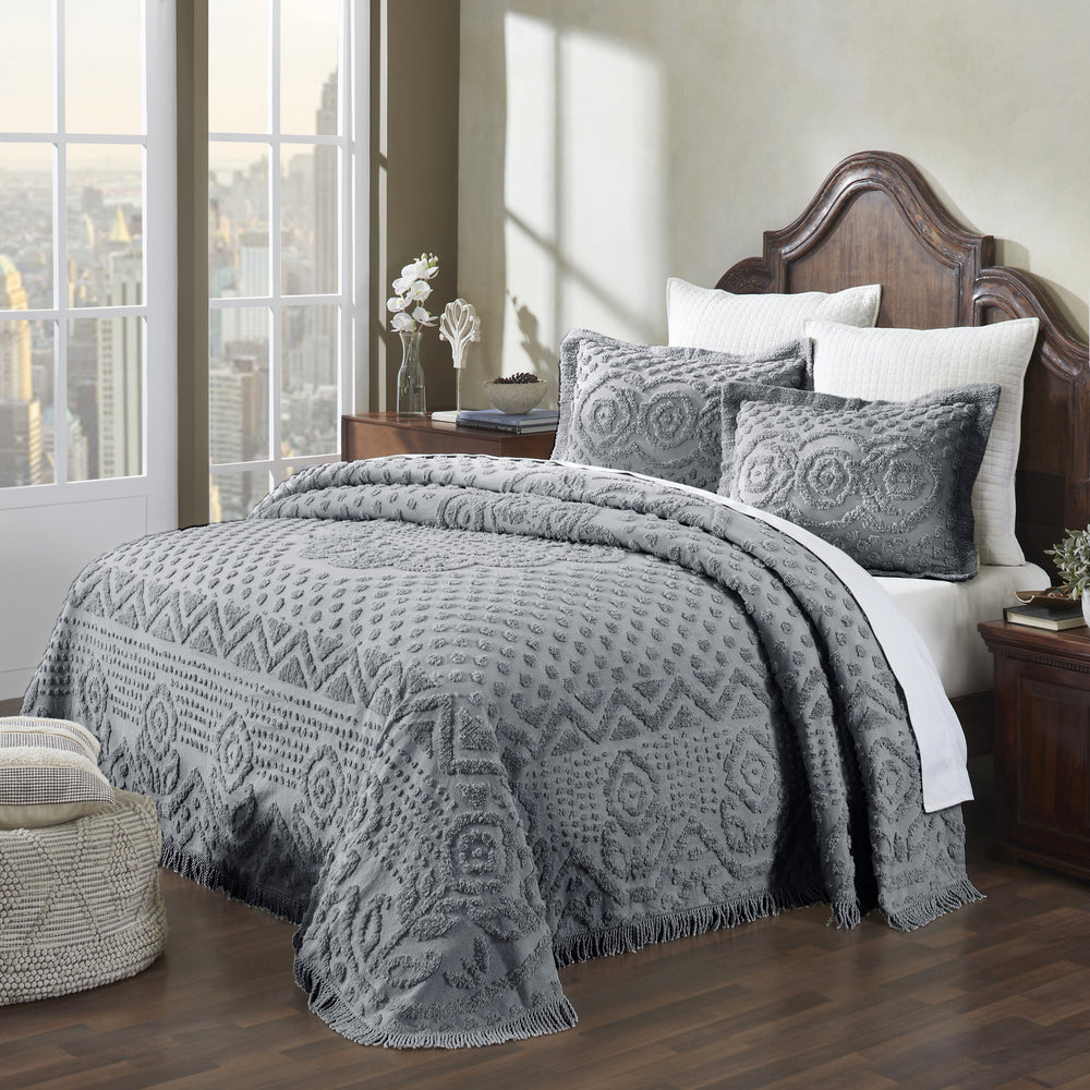 
                      
                        Heirloom 100% Cotton Chenille Bedspread & Shams, Medallion Design, Lightweight Luxury Coverlet
                      
                    