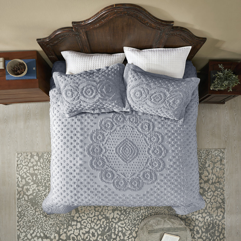 
                      
                        Heirloom 100% Cotton Chenille Bedspread & Shams, Medallion Design, Lightweight Luxury Coverlet
                      
                    