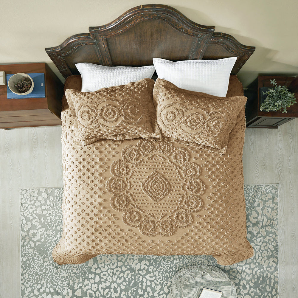 
                      
                        Heirloom 100% Cotton Chenille Bedspread & Shams, Medallion Design, Lightweight Luxury Coverlet
                      
                    