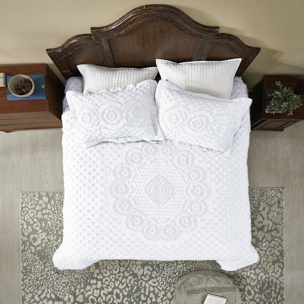 
                      
                        Heirloom 100% Cotton Chenille Bedspread & Shams, Medallion Design, Lightweight Luxury Coverlet
                      
                    