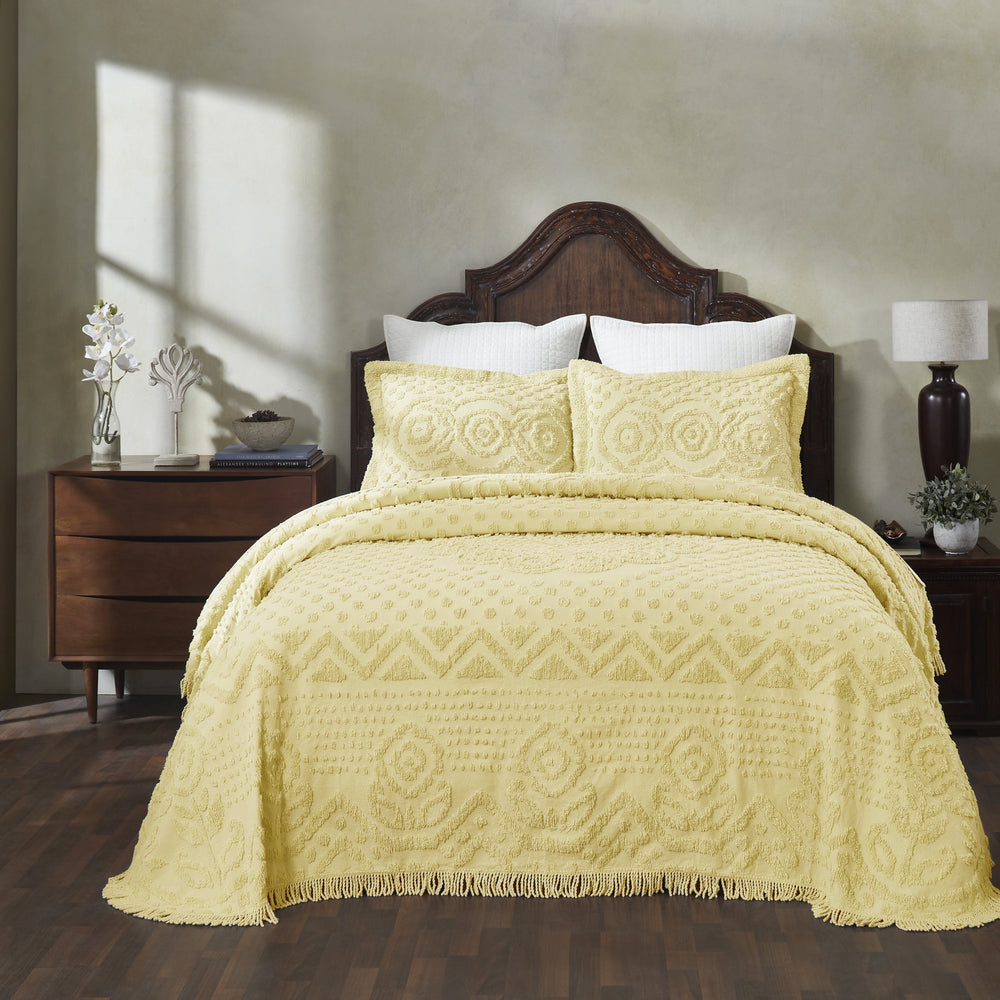 
                      
                        Heirloom 100% Cotton Chenille Bedspread & Shams, Medallion Design, Lightweight Luxury Coverlet
                      
                    