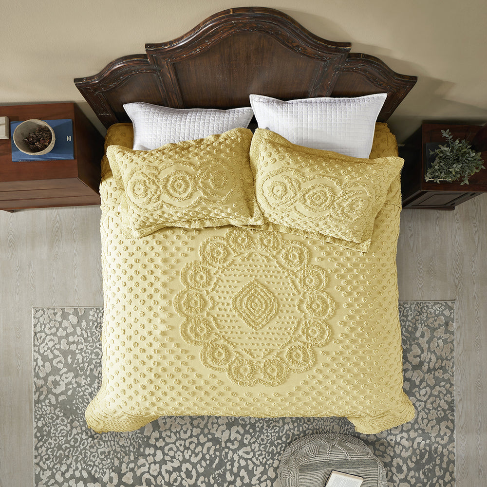 
                      
                        Heirloom 100% Cotton Chenille Bedspread & Shams, Medallion Design, Lightweight Luxury Coverlet
                      
                    