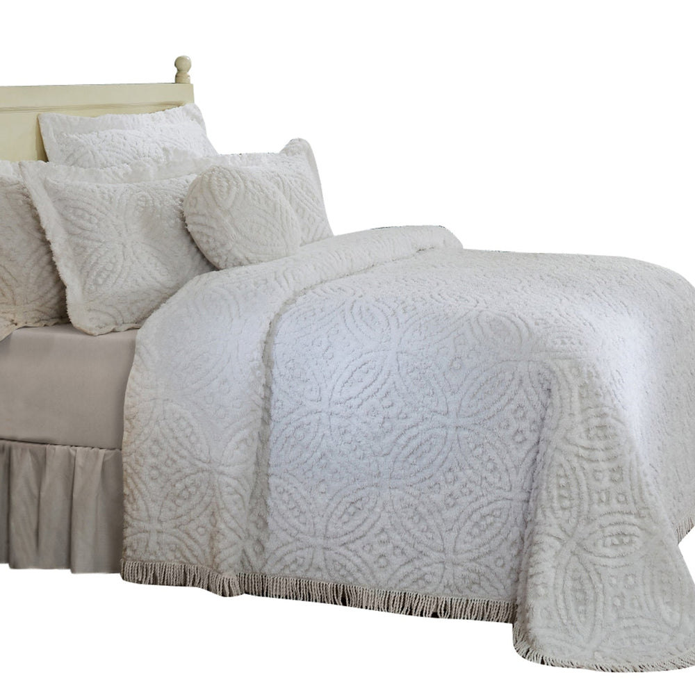 
                      
                        Wedding Ring Tufted Geometric Loop & Ring Bedspread, 100% Cotton, Solid Backing, Machine Washable Bedding
                      
                    