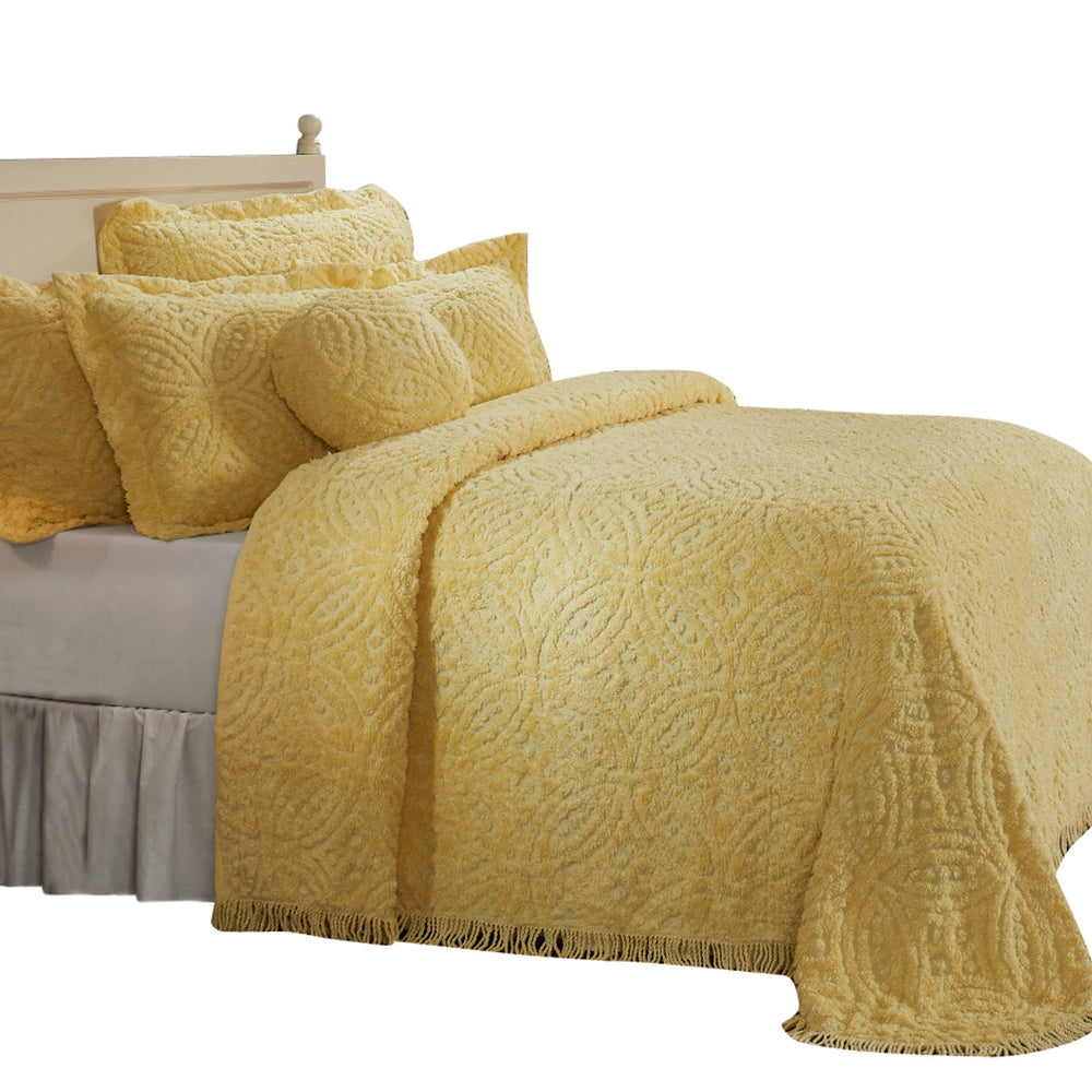 
                      
                        Wedding Ring Tufted Geometric Loop & Ring Bedspread, 100% Cotton, Solid Backing, Machine Washable Bedding
                      
                    