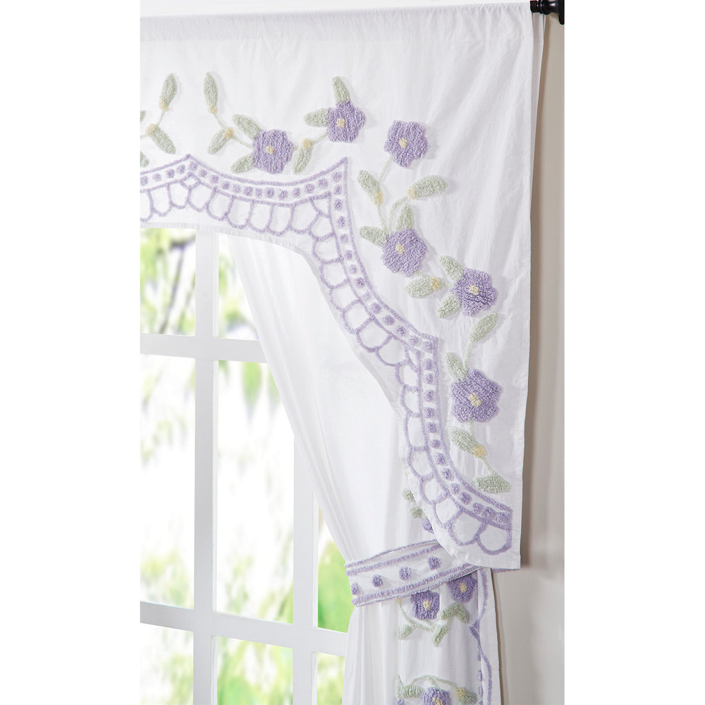
                      
                        Better Trends Bloomfield Collection, Flower Window Curtain Set for Bedroom and Living Room, 100% Soft and Chenille Cotton, 48 x 84, Floral Lavender Pattern
                      
                    