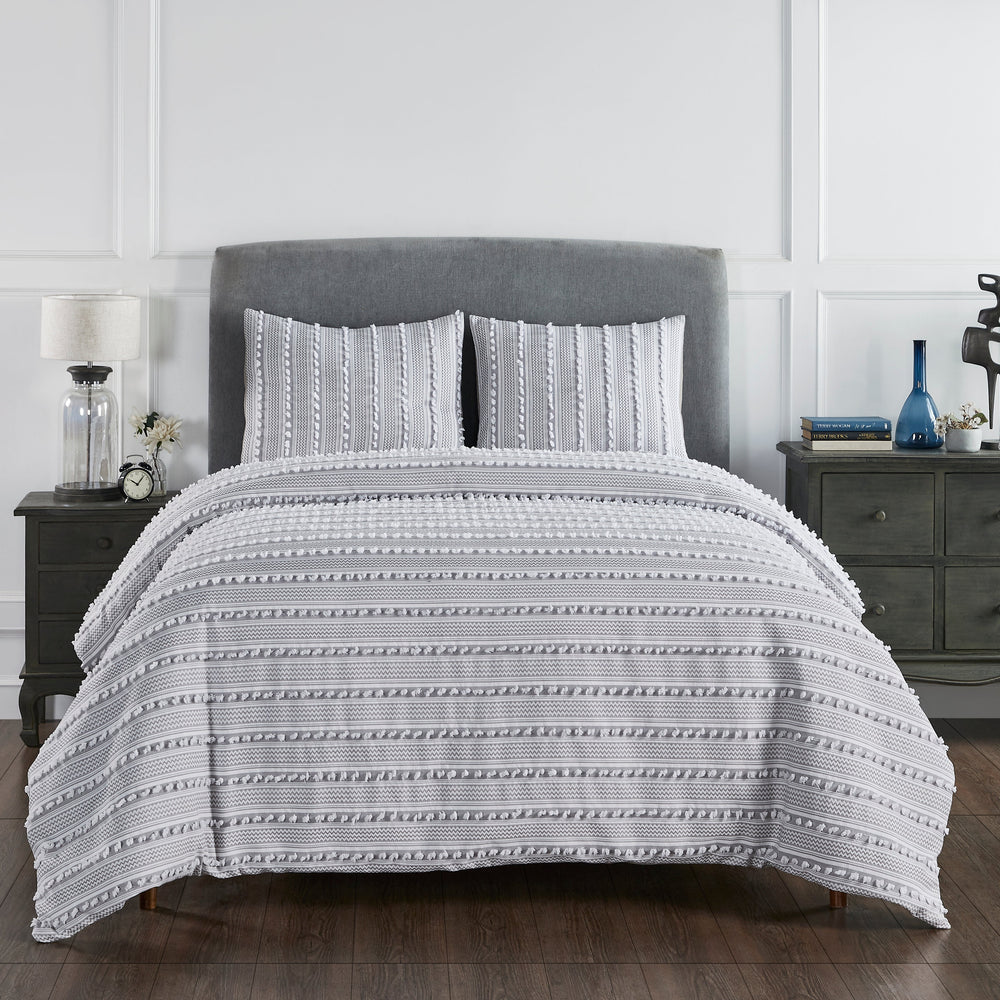 
                      
                        Angelique Tufted Comforter Set - Stripe & Chevron Pattern, 100% Polyester Fill, Available in Twin, Queen & King Sizes
                      
                    