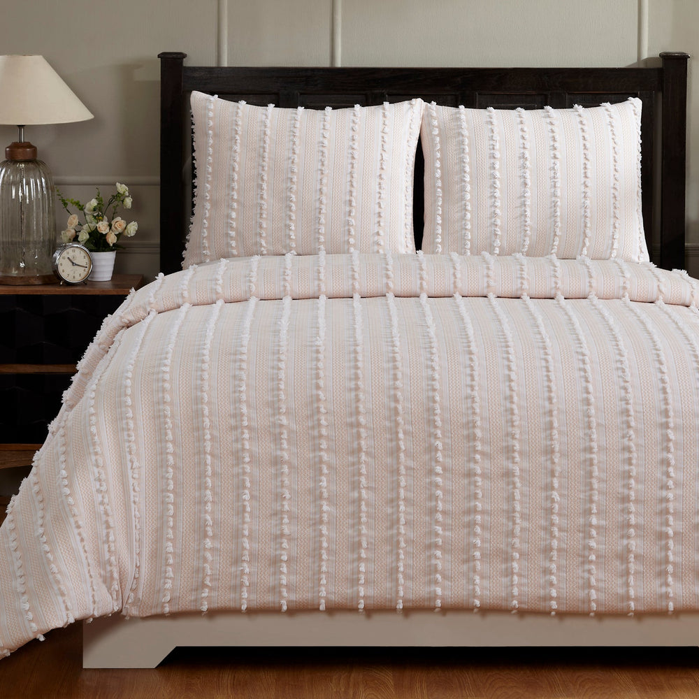 
                      
                        Angelique Tufted Comforter Set - Stripe & Chevron Pattern, 100% Polyester Fill, Available in Twin, Queen & King Sizes
                      
                    