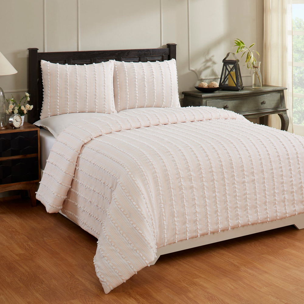 
                      
                        Angelique Tufted Comforter Set - Stripe & Chevron Pattern, 100% Polyester Fill, Available in Twin, Queen & King Sizes
                      
                    