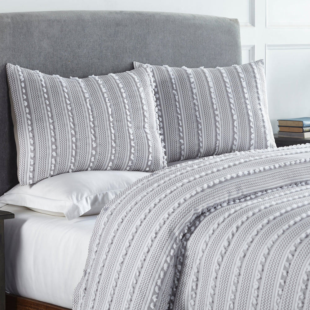 
                      
                        Angelique Tufted Comforter Set - Stripe & Chevron Pattern, 100% Polyester Fill, Available in Twin, Queen & King Sizes
                      
                    