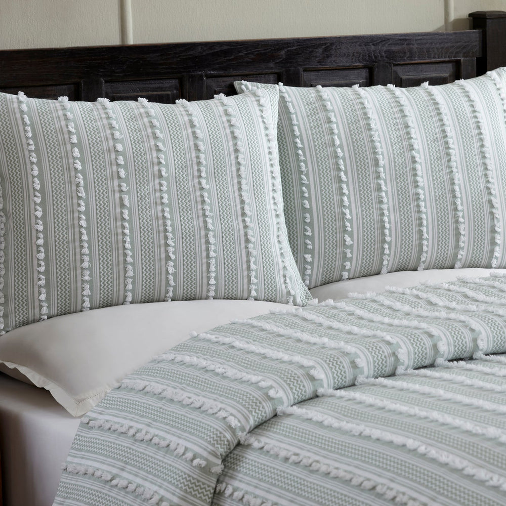 
                      
                        Angelique Tufted Comforter Set - Stripe & Chevron Pattern, 100% Polyester Fill, Available in Twin, Queen & King Sizes
                      
                    