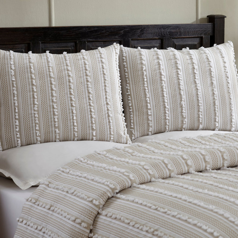 
                      
                        Angelique Tufted Comforter Set - Stripe & Chevron Pattern, 100% Polyester Fill, Available in Twin, Queen & King Sizes
                      
                    
