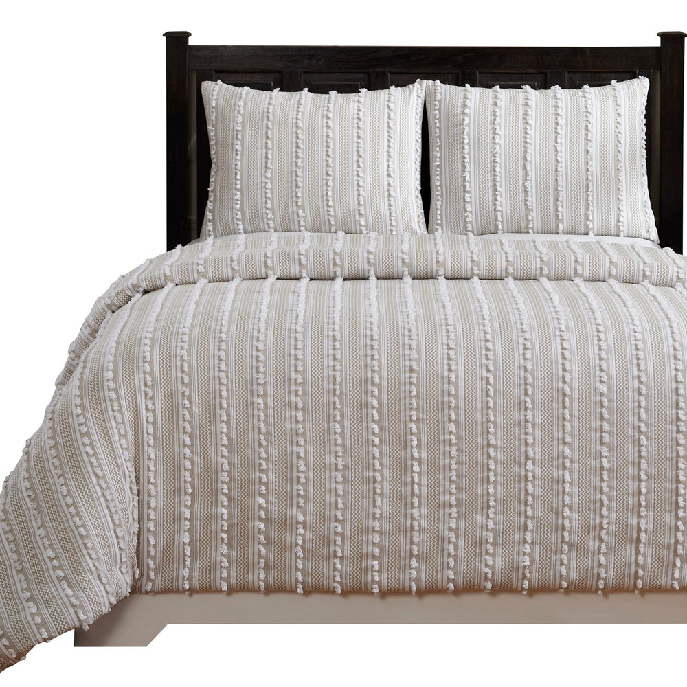 
                      
                        Angelique Tufted Comforter Set - Stripe & Chevron Pattern, 100% Polyester Fill, Available in Twin, Queen & King Sizes
                      
                    