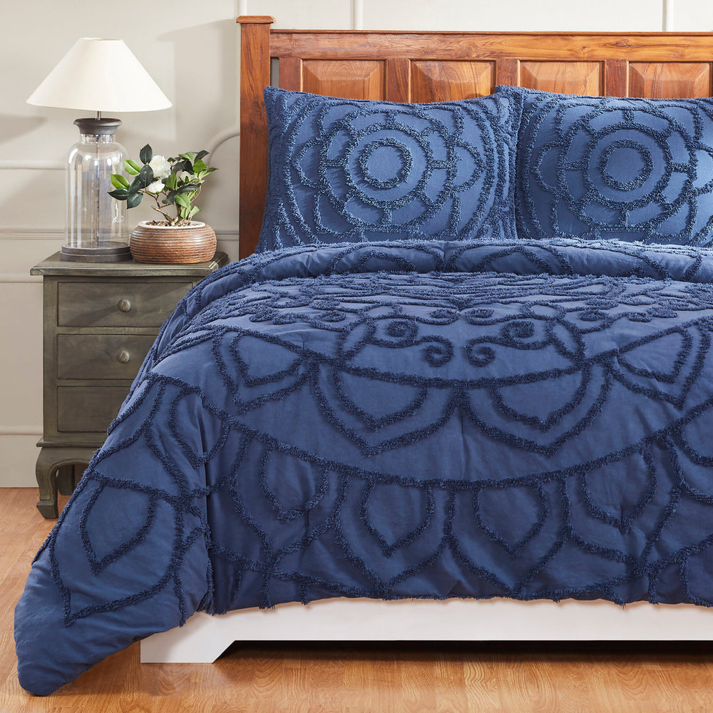 
                      
                        Cleo Tufted Floral Comforter 100% Polyester, 250 GSM Filling, Soft Solid Backing, Elegant Bedding Set
                      
                    