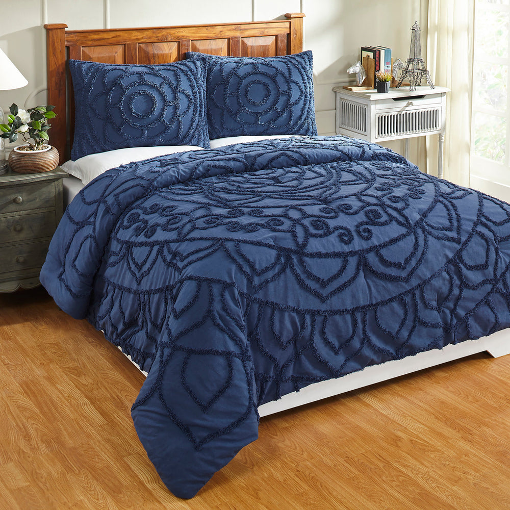 
                      
                        Cleo Tufted Floral Comforter 100% Polyester, 250 GSM Filling, Soft Solid Backing, Elegant Bedding Set
                      
                    