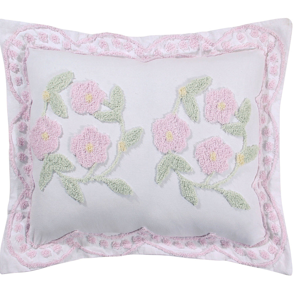 
                      
                        Bloomfield Collection Floral Tufted Cotton Sham 100% Cotton, Solid Backing, Machine Washable
                      
                    