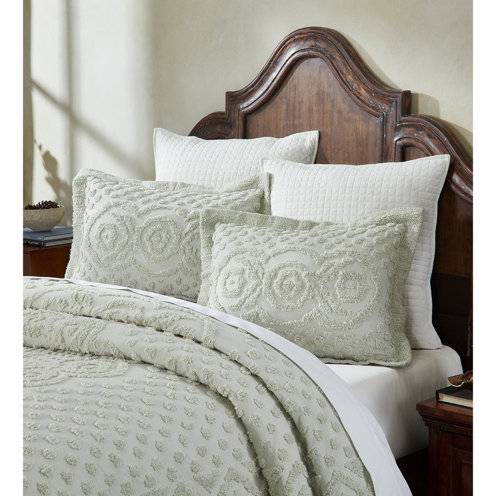 
                      
                        Heirloom 100% Cotton Chenille Bedspread & Shams, Medallion Design, Lightweight Luxury Coverlet
                      
                    