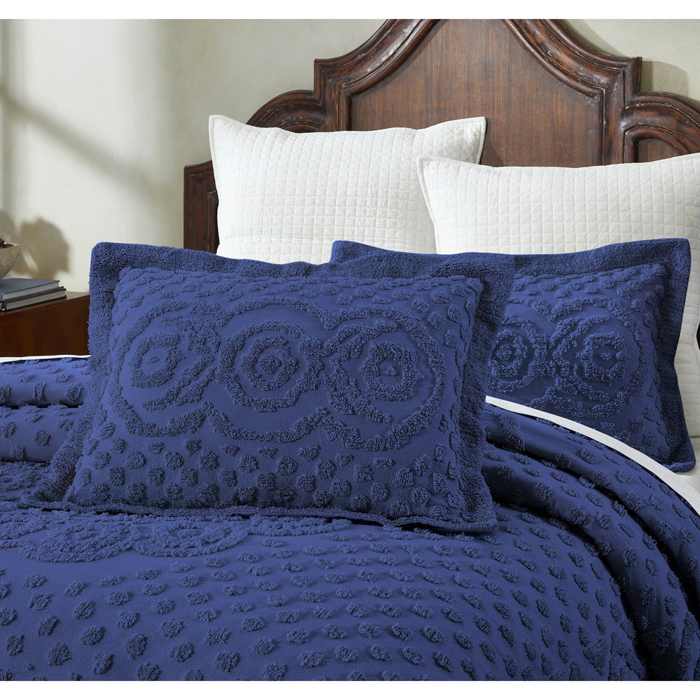 
                      
                        Heirloom 100% Cotton Chenille Bedspread & Shams, Medallion Design, Lightweight Luxury Coverlet
                      
                    