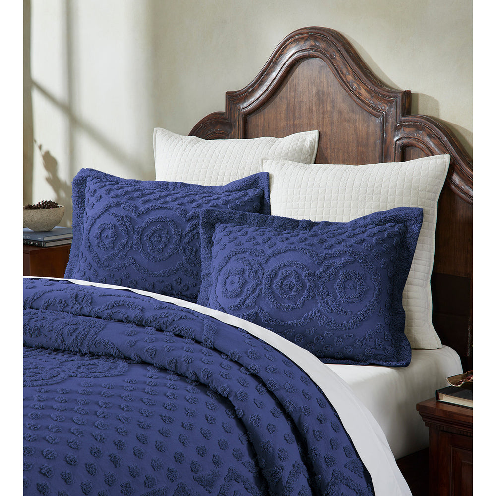 
                      
                        Heirloom 100% Cotton Chenille Bedspread & Shams, Medallion Design, Lightweight Luxury Coverlet
                      
                    
