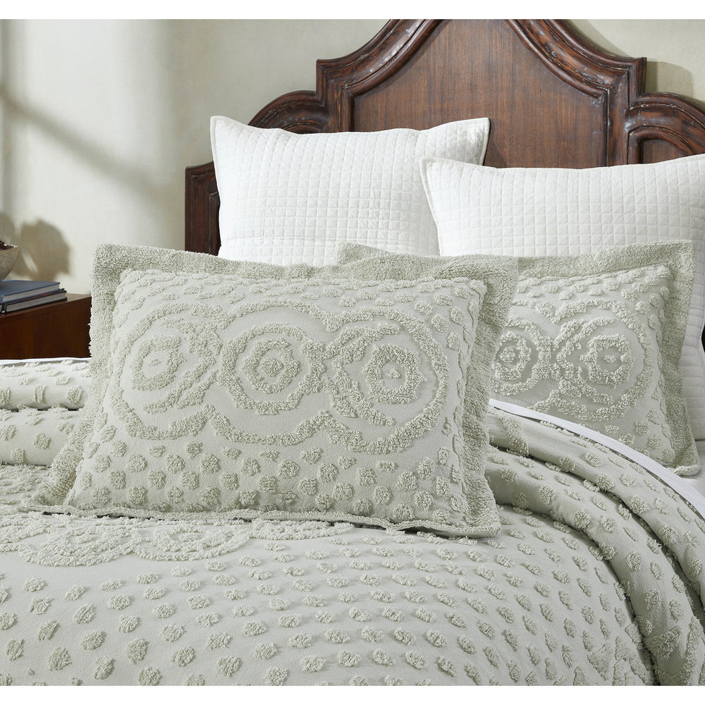 
                      
                        Heirloom 100% Cotton Chenille Bedspread & Shams, Medallion Design, Lightweight Luxury Coverlet
                      
                    