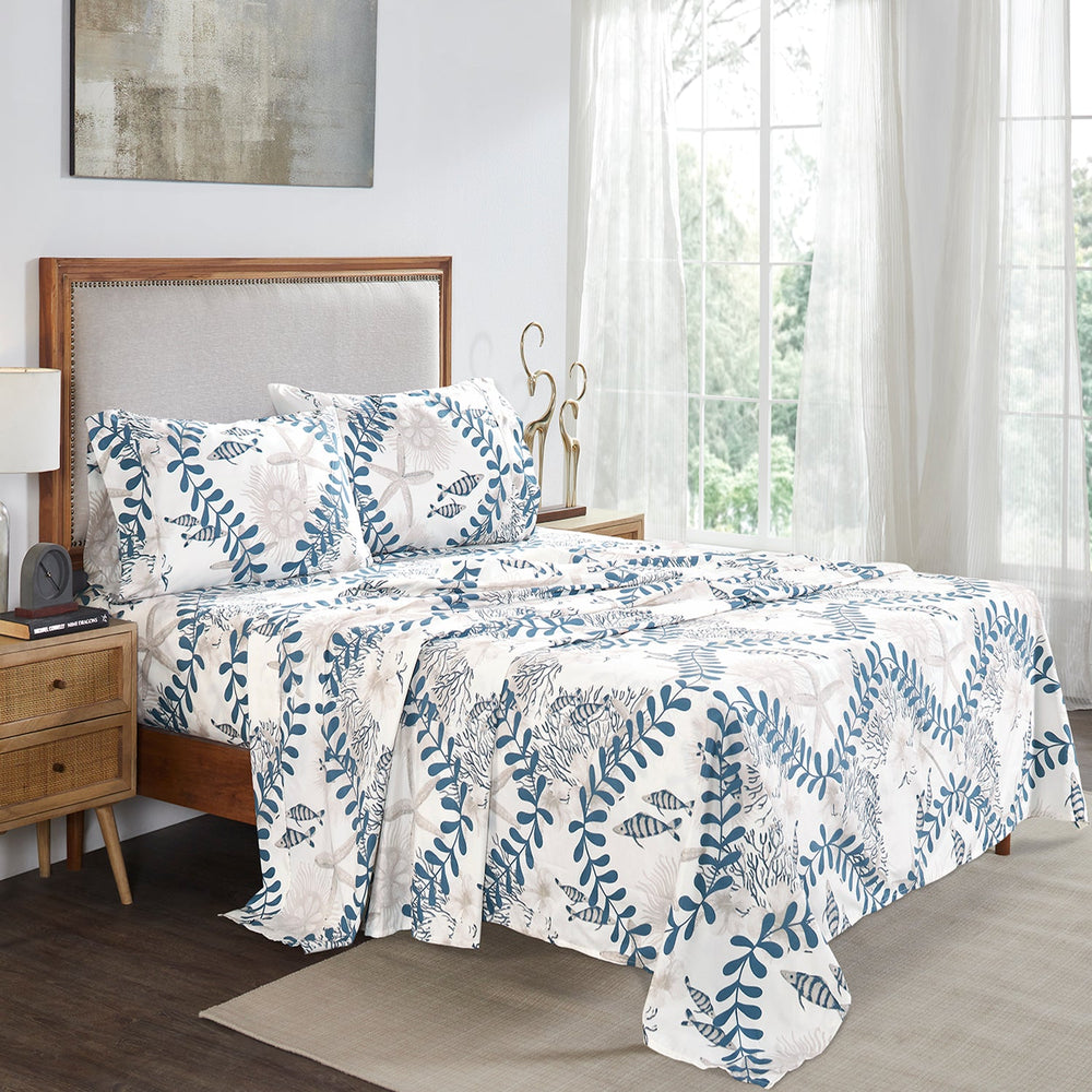 
                      
                        Caspian Collection Nautical Bedsheet 100% Polyester, Soft Plain Weave Bedding for a Smooth & Stylish Look
                      
                    