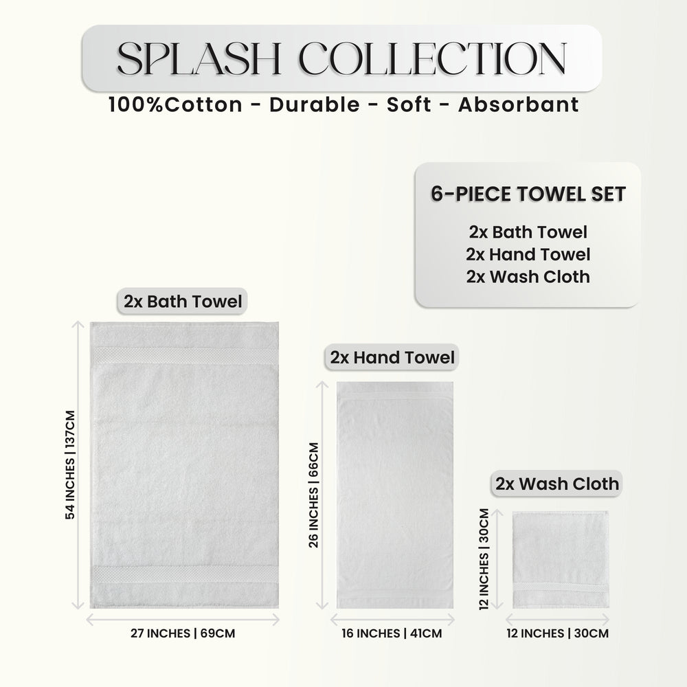 
                      
                        Splash Ultra-Soft Zero Twist 100% Ring Spun Cotton Mix Towel Set - Reversible, 550 GSM, Breathable, Lightweight, Absorbent Towels for Bathroom
                      
                    